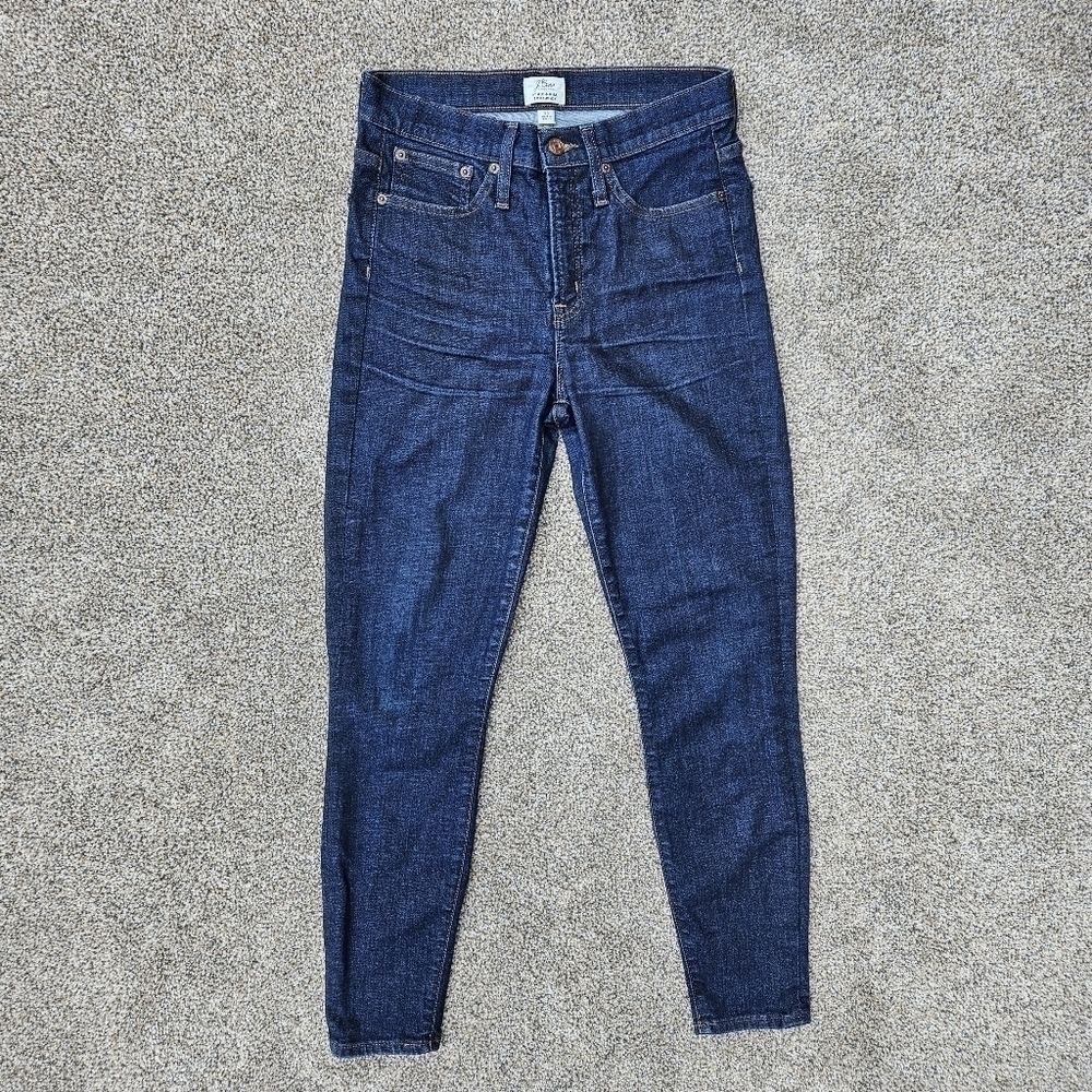 J. Crew Toothpick Skinny Jeans Dark Wash Denim 9’’ High Rise Women's size 28